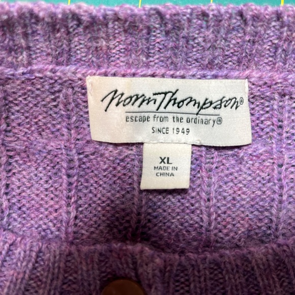 Norm Thompson Wool Cable Knit Cardigan - Picture 3 of 5